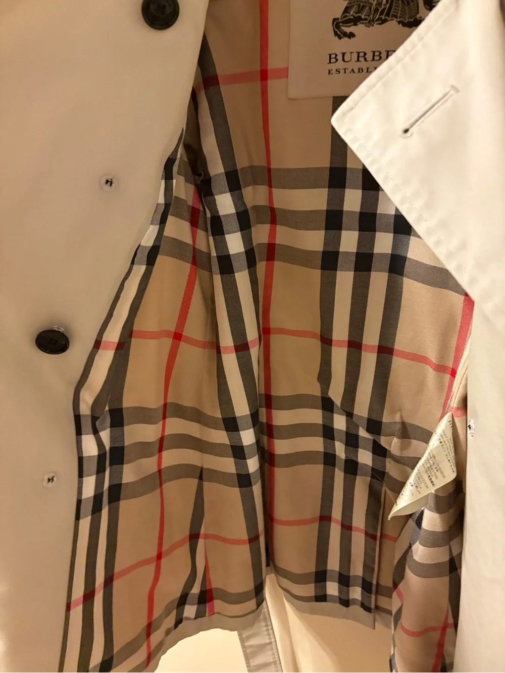 Classic Burberry Women's Beige Double-Breasted Trench Coat US Sz 4 - Picture 8 of 8
